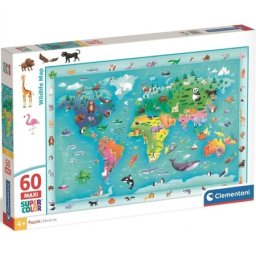 Clementoni maxi puzzle mapa divljih Životinja 60 delova ( CL26072 )