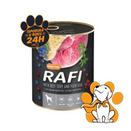 Rafi Dog Grain Free Beef Tripe & Pork Ham 800g, Vlažna Hrana Za Zdravu Probavu