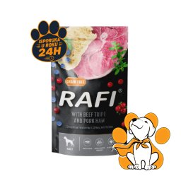Rafi Dog Grain Free Beef Tripe & Pork Ham 500g, Vlažna Hrana Za Podršku Varenju