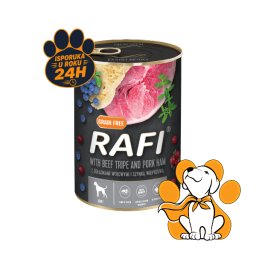 Rafi Dog Grain Free Beef Tripe And Pork Ham 400g, Vlažna Hrana Bez Žitarica
