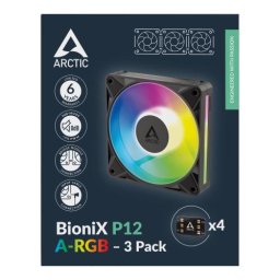 Arctic BioniX P12 A-RGB Black 3 Pack - 3x 120mm PWM Ventilator sa ARGB Osvetljenjem – ACFAN00337A