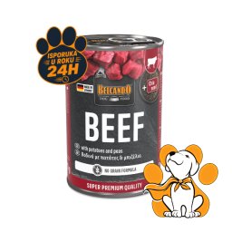BELCANDO Beef 400g, Vlažna Hrana u Konzervi sa Govedinom, Krompirom i Graškom