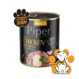 Piper Dog Chicken Hearts 800g, Vlažna Hrana Sa Pilećim Srcima Za Mišiće