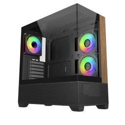 Kućište Cooler Master Elite 690 (E690-KHNN-S00) ARGB black-wood, 3x120mm ARGB PWM