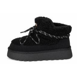 LH502658BLK - ŽENSKE UGG ČIZME SA KRZNENIM DETALJIMA I DEKORATIVNIM PERTLAMA
