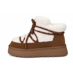 LH502658CAM - ŽENSKE UGG ČIZME SA KRZNENIM DETALJIMA I DEKORATIVNIM PERTLAMA