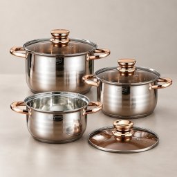 Silver Gold Handle 6-delni set posuđa od inoxa ( KLK2681 )