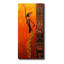 Devojka igra afrički ples 2, uramljena slika 30x70cm