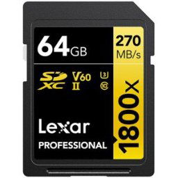 Lexar 64GB Pro 1800X SDXC UHS-II U3 (V60) R270/W180