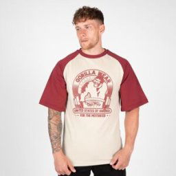 Gorilla Wear Logan Oversized T-shirt Beige/red S