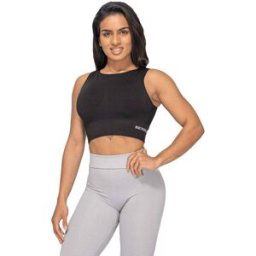 Better Bodies Rib Seamless Top Black Melange