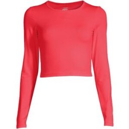 Casall Crop Long Sleeve Dam, 40, Luscious Red