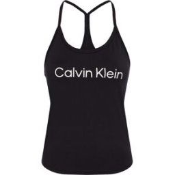Calvin Logo tank gym top dam, Svart, L