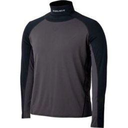 Bauer Long Sleeve Neckprotector Youth, Svart/Grå, S