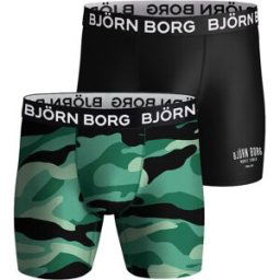 Björn Borg Performance Boxer 2-Pack Herr, S, Black/Print