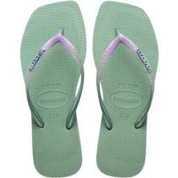 Havaianas Slim Square Glitter Flip Flops Dam, 41/42, Clay 1809