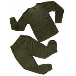 Mil-Tec Thermo Fleece Underställ Tröja & Byxa (Färg: Oliv, Storlek: 2XL)