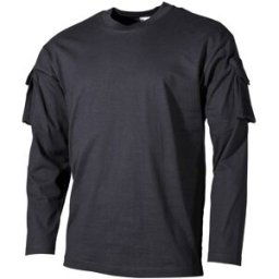 MFH - Max Fuchs MFH US Tactical Shirt Långärmad (Färg: Svart, Storlek: XL)