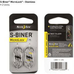 Nite Ize Microlock S-Biner 0,5 2-Pack (Färg: Rostfritt)