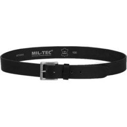 Mil-Tec Bälte av Nappaläder (Färg: Svart, Storlek: 100cm)