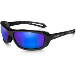 Wiley X WileyX WAVE Polarized Blue Mirror Gloss Black Frame