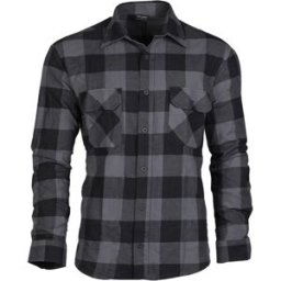 Mil-Tec Flanellskjorta Lätt - Svart/Grå (Storlek: 3XL)