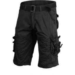 Mil-Tec Vintage Survival Shorts Prewash - Svarta (Storlek: Small)