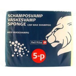 Hall Miba Tvättsvamp med vaxschampoo, 5-pack