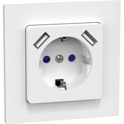 Gelia Vägguttag, infällt, jordat, med USB, Connect 2 Home