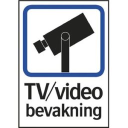 Systemtext Skylt TV/video bevakning, 297x210 mm