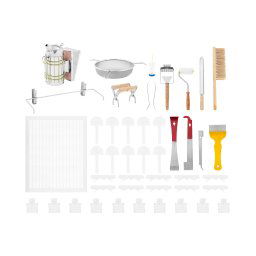 Biodling-startpaket - 37 delar - Rökpust - Kupknivar - Ramhållare - Honungskniv - Insektsfällor