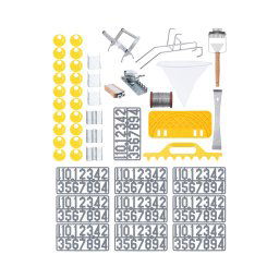 Biodling-startpaket - 45 delar - Kupkniv - Kaktråd - Trådspännare - Spännrem - Siffror - Hinkhållare - Avtäckningsbricka