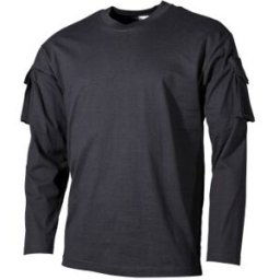 MFH - Max Fuchs MFH US Tactical Shirt Långärmad (Färg: Svart, Storlek: L)