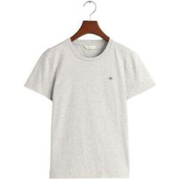 GANT Regular Shield T-Shirt Dam, LIGHT GREY MELANGE, XS