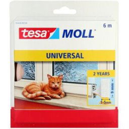 Tesa Dammtätningslist, vit, 9 mm, 6 m