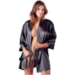 Cottelli Collection Satin Kimono Black L/XL