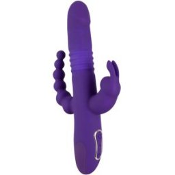 Sweet Smile Thrusting Pearl Triple Vibrator Purple