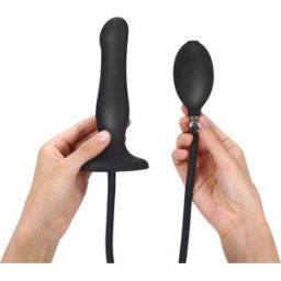 Strap-on-me Inflatable Dildo Plug Black