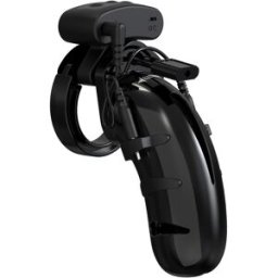 Shots - Mancage Chastity - 4.5" Cock Cage with Electro BLK