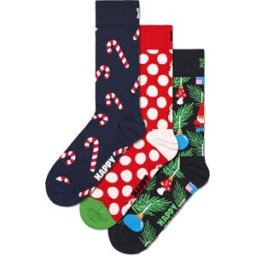 Happy Socks 3-Pack X-Mas Stocking Socks Gift Set, 41-46, Dark blue/navy