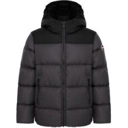 Colmar Down Jacket With Contrasting Yoke And Hood Junior, 16, VULCAN-BLACK-BLACK