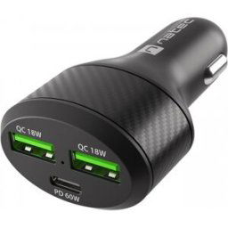 Natec Coney Billaddare - 2x Usb-A 1x Usb-C 84w Pd 3.0 - Svart