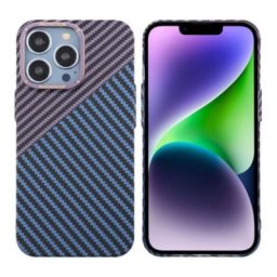 iPhone 15 Pro Max Skal i Kolfiber - Lila/Blå