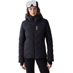 Colmar Stretch Ski Jacket With Wide Hood-Collar Dam, 38, BLACK-BLACK