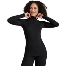 Falke Long sleeve shirt Wool-Tech Dam, Black, L