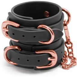 NS Novelties Bondage Couture Wrist Cuffs Black