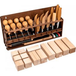 BeaverCraft Tools BeaverCraft S57 Täljkit med 20 knivar och Ställ