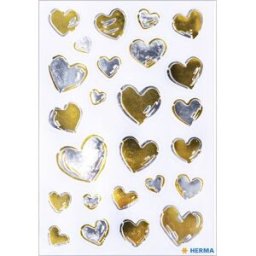 Herma stickers Creative hearts gold silver (1) 10st