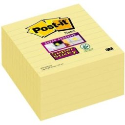 Post-it Supersticky Linjerad Gul, 101x101mm, 6/FP