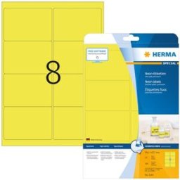 Etiketter HERMA Neongul, 99,1x67,7mm, 160/fp